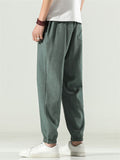 Men's Retro Texture Print Drawstring Jogger Pants
