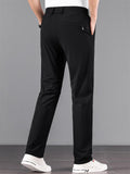Mens Cool Straight Leg Stretchy Drawstring Waist Casual Pants