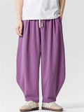 Men's Japanese Style Summer Solid Color Harem Cropped Pants