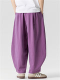 Men's Retro Summer Solid Color Scimitar Cropped Pants