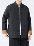 Men's Kungfu Tang Suit Stand Collar Patch Pocket Jacket