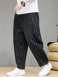 Men's Summer Casual Drawstring Stripe Harem Pants