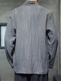Retro Oriental Style Long Sleeve V-Neck Tang Suit Shirt For men