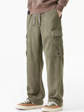 ‌ Thermal Lined Corduroy Cargo Pants for Men with Multiple Pockets‌