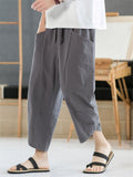 Men's Comfy Cotton Linen Cropped Pants for Summer