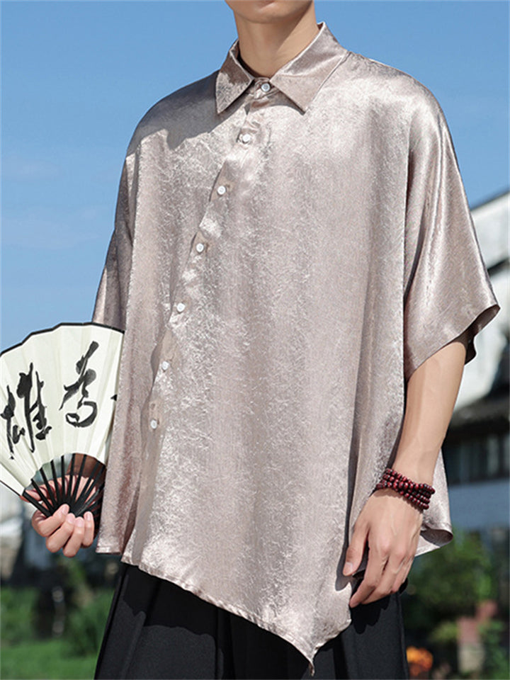 Men's Summer Cool Lapel Loose Short Sleeve Shirts