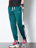 Mens Color Block Joggers Side Stripe Graphic Pants