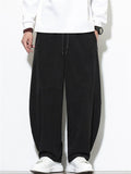 Men's Simple Japanese Style Retro Solid Color Wide Leg Pants