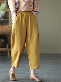 Women's Summer Casual Elastic Waist Harem Cropped Pants