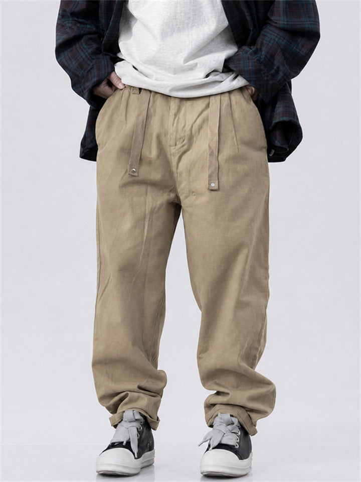 Mens Japanese Style High Street Utility Casual Pants