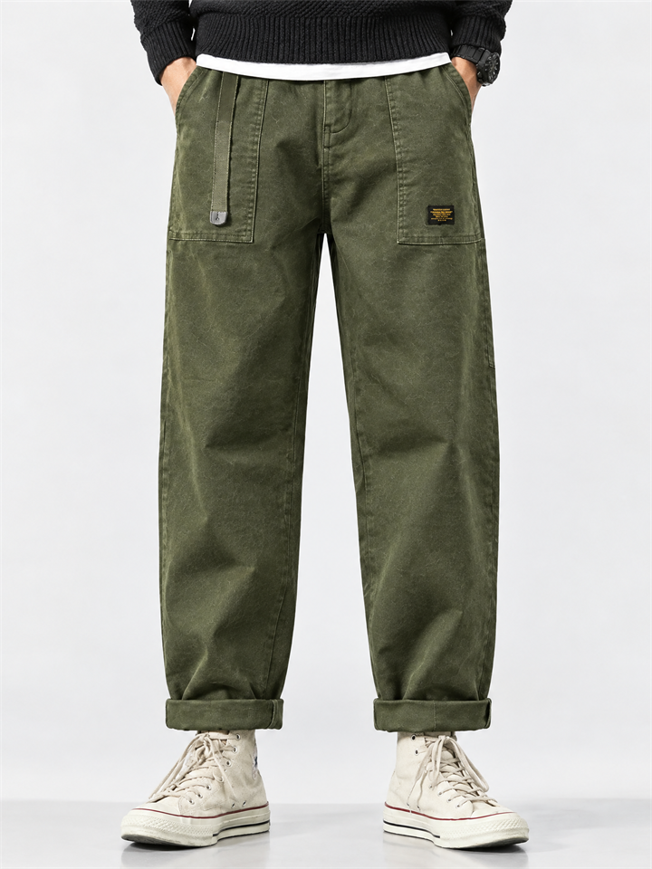 Men's Amekaji Vintage Style Utility Straight Cargo Pants