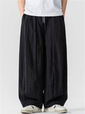 Japanese Style Casual Summer Pleated Wide Leg Cargo Pants Unisex