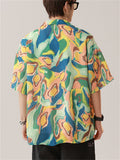 Men's Cool Holiday Style Painting Print Short Sleeve Beach Shirt