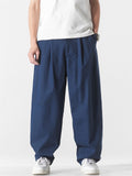 Men's Casual Retro Solid Color Straight Pants