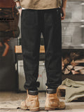 ‌Men's Loose Fit Retro Denim Pants with Utility Pockets