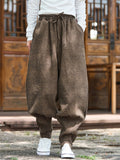 ‌Men's Chinese Zen Style Autumn Drawstring Harem Cuffed Pants