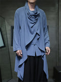 Chinese Style Linen Patchwork Pile Collar Shirts for Men