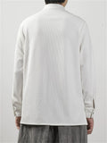 Oriental Style Stand Collar Long Sleeves Linen Shirt for Men