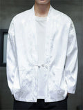 Men's Chinese Style Dragon Jacquard Lace-up Cardigan Outwear