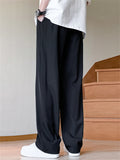 Men's Summer Cool Elastic Waist Loose Fit Drape Casual Pants