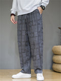 Men's Casual Retro Jacquard Straight Pants
