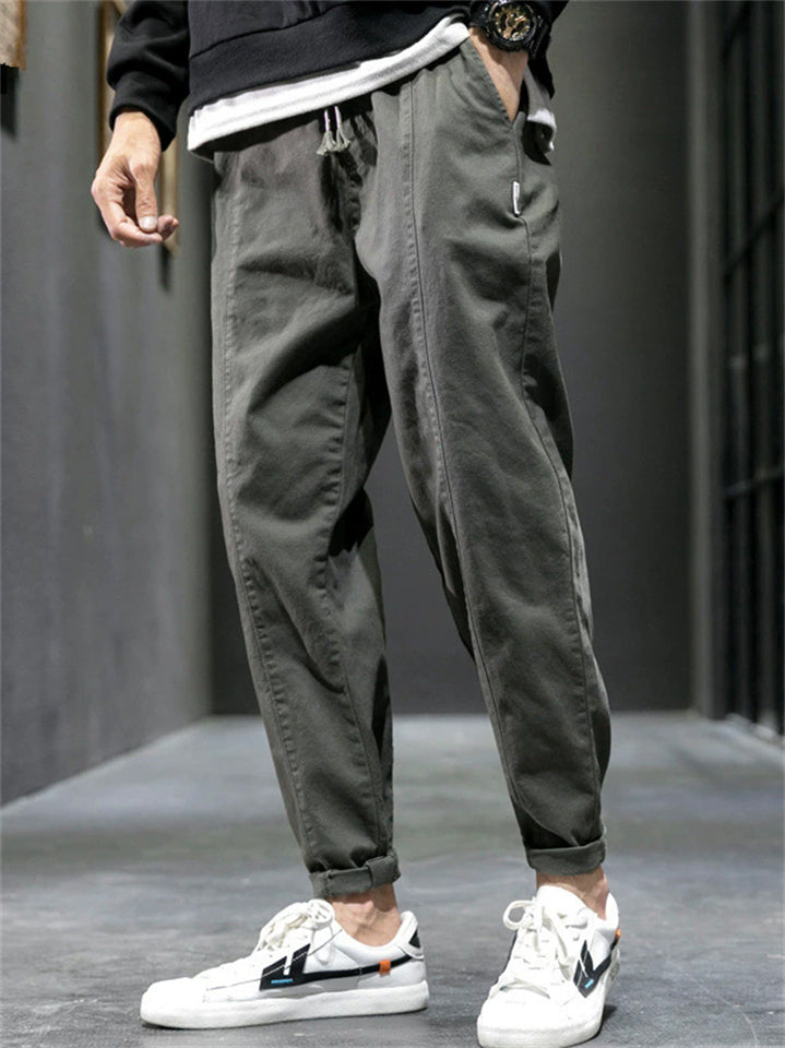 Causal Jogger Pants for Men with Elastic Waist and Cuffed Hems