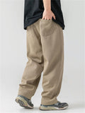 Men's Retro Comfy Cotton Casual Japanese Style Solid Color Pants