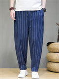 Men's Summer Casual Drawstring Stripe Harem Pants