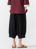 Men's Summer Casual Japanese Style Cotton Cropped Pants