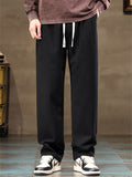 Men's Autumn Cotton Blend Casual Workwear Straight Loose Fit Pants