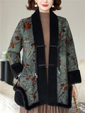 Chinese Style Winter Mink Fur Patchwork Print Coat for Women