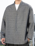 Men's Autumn Solid Color Concealed Placket Cardigan Jackets