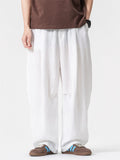 Mens Summer Comfy Cotton Linen Baggy Beach Harem Yoga Wide Leg Pants