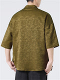 Retro Chinese Style Loose Stand Collar Satin Shirts for Men