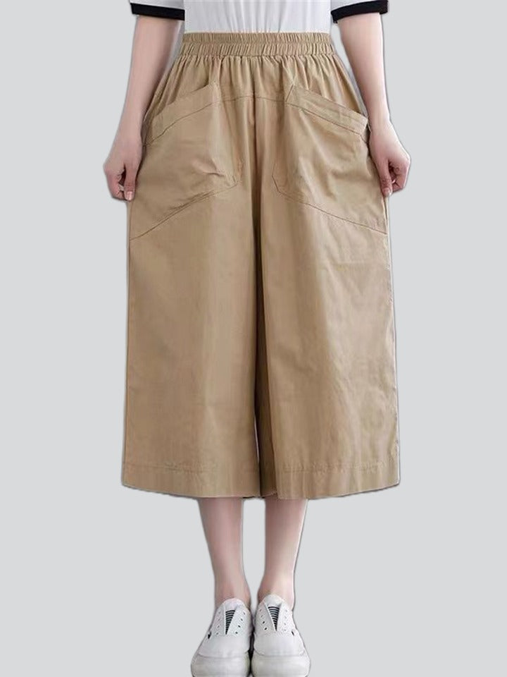 Female Simple Wearable Large Pocket Summer Pants