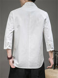 Men's Chinese Vintage Style Summer 3/4 Sleeve Shirts