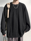 Men's Solid Color Long Sleeve Round Neck Sweatshirts