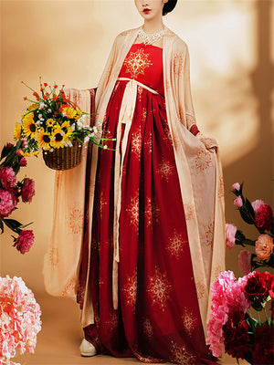 Ladies Oriental Style Floral Embroidered Dress Set