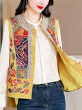 Women's Ethnic Style Embroidery Patchwork Sleeveless Jacket