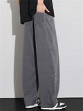 Mens Loose Fit Drawstring Streetwear Baggy Wide Leg Pants