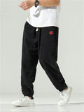 Chinese Style Embroidered Corduroy Pants for Male