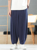 Men's Summer Retro Striped Loose Wide Leg Pants