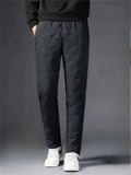 Plus Size Men's Casual Wear Winter Warm Fleece Lined Straight/Jogger Trousers