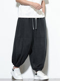 Men's Chinese Style Lightweight Baggy Harem Jogger Pants