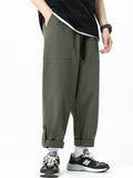 Men's Japanese Style Casual Solid Color Cargo Straight Pants