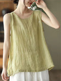 Summer Loose Solid Color Sleeveless Shirts for Women