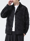 Chinese Style Jacquard Lapel Long Sleeve Shirts for Men