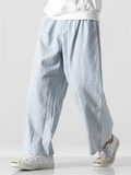 Men's Plus Size Casual Linen Straight-Leg Pants