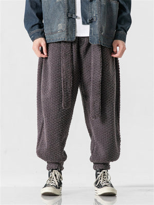 Men's Faux Woolen Warm Fluffy Pants for Cold Winter