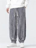 Men's Comfy Autumn Velvet Wrinkled Elastic Waist Drawstring Pants
